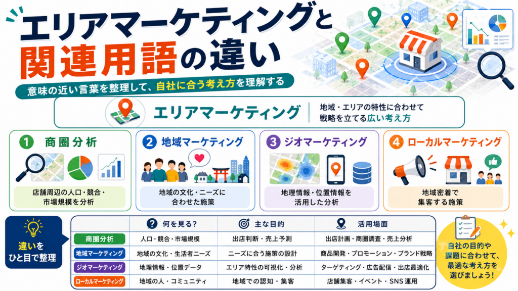 エリアマーケティングと関連用語の違い
