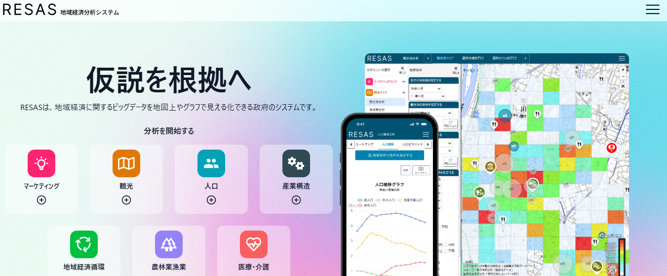 RESASの公式サイト画面