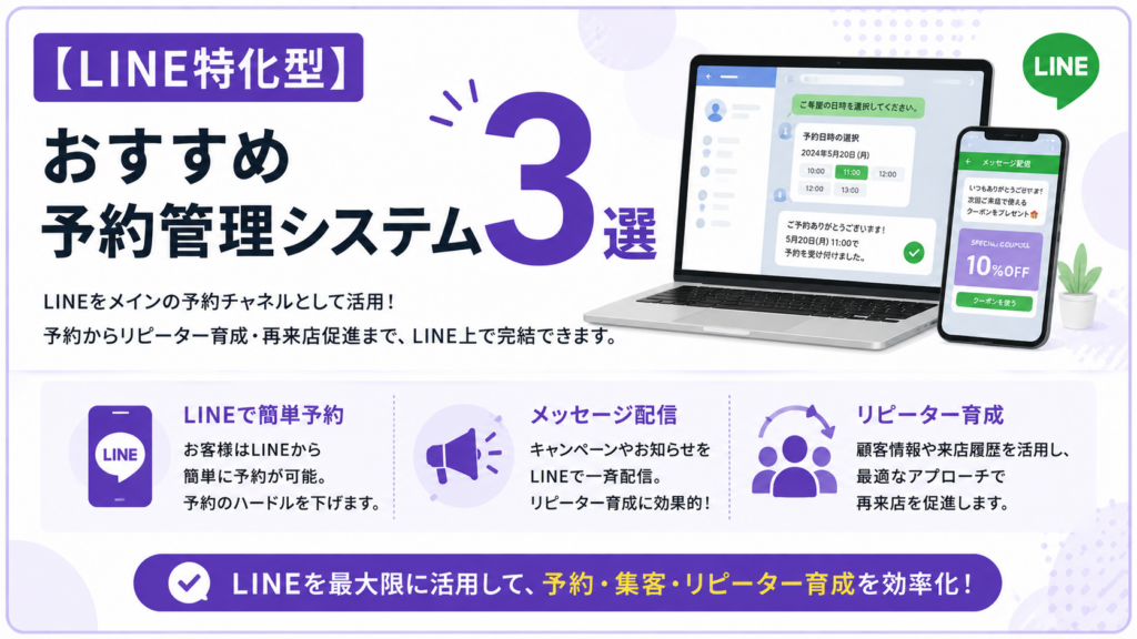 LINE特化型のおすすめ予約管理システム