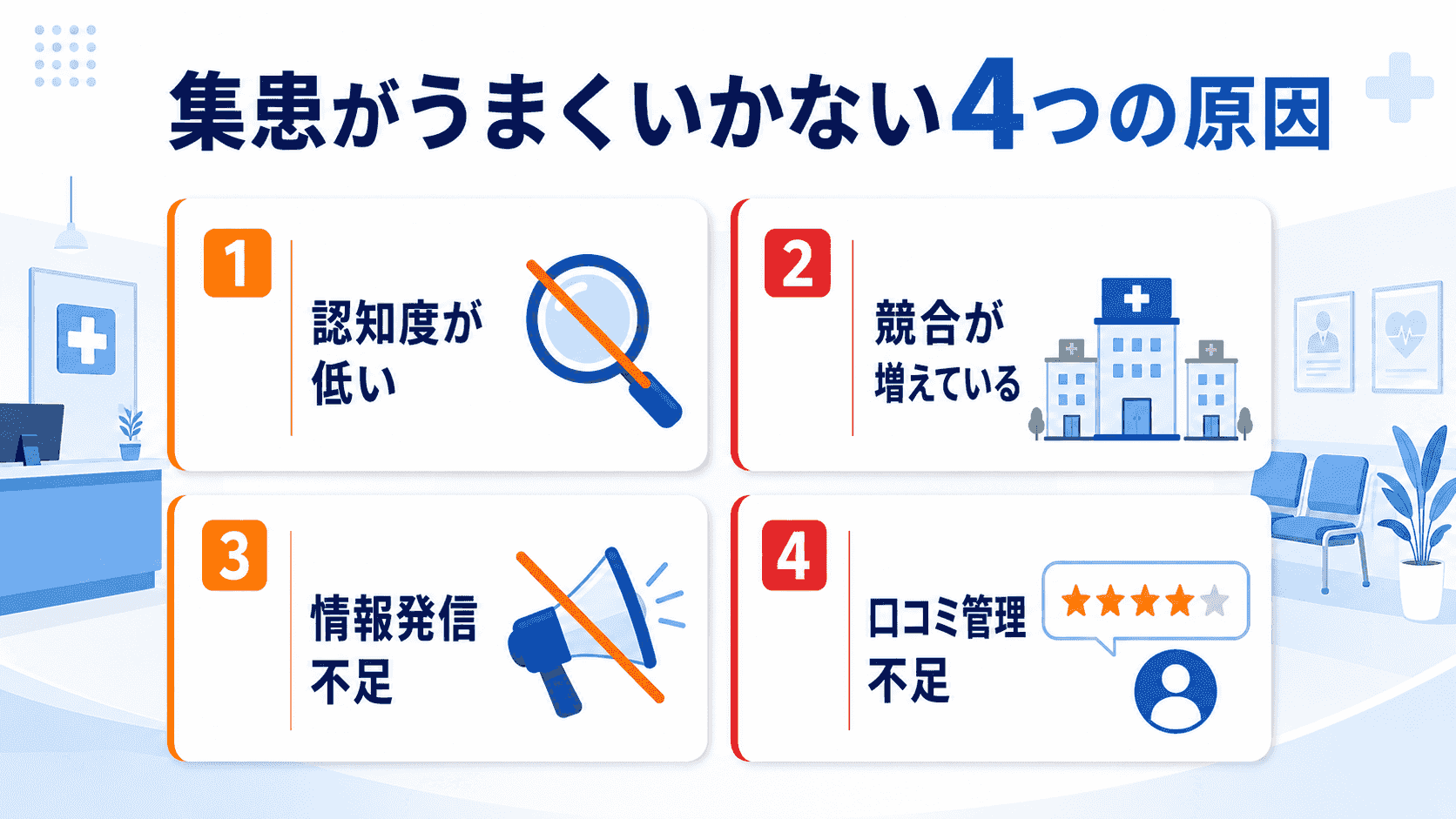 クリニックで集患がうまくいかない4つの原因
