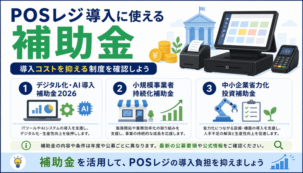 POSレジ導入に使える補助金