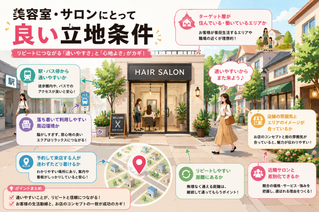 美容室・サロンにとって良い立地条件