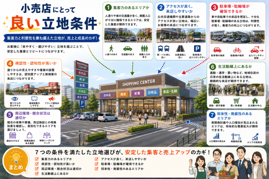 小売店にとって良い立地条件