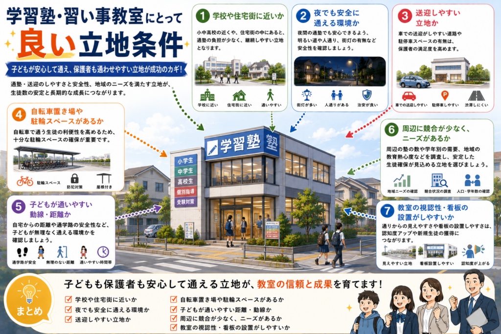 学習塾・習い事教室にとって良い立地条件