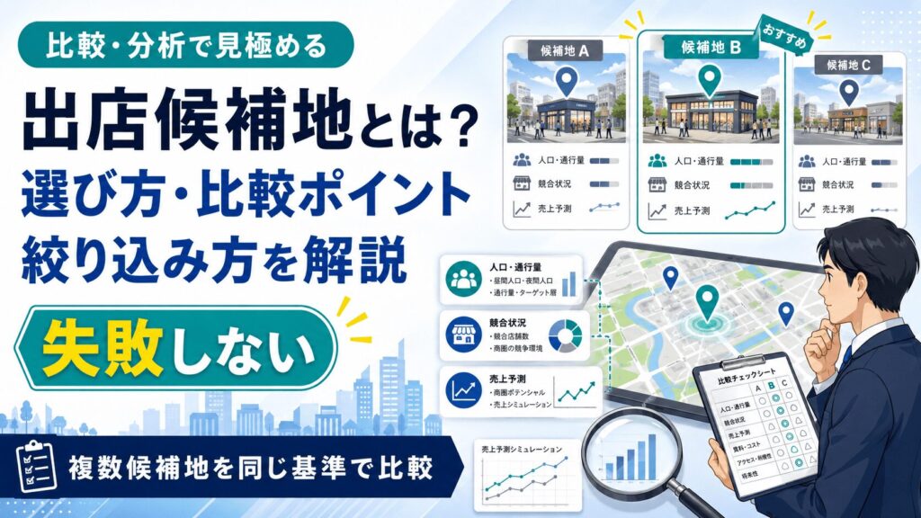 出店候補地とは？失敗しない出店候補地の選び方・比較ポイント・絞り込み方を解説